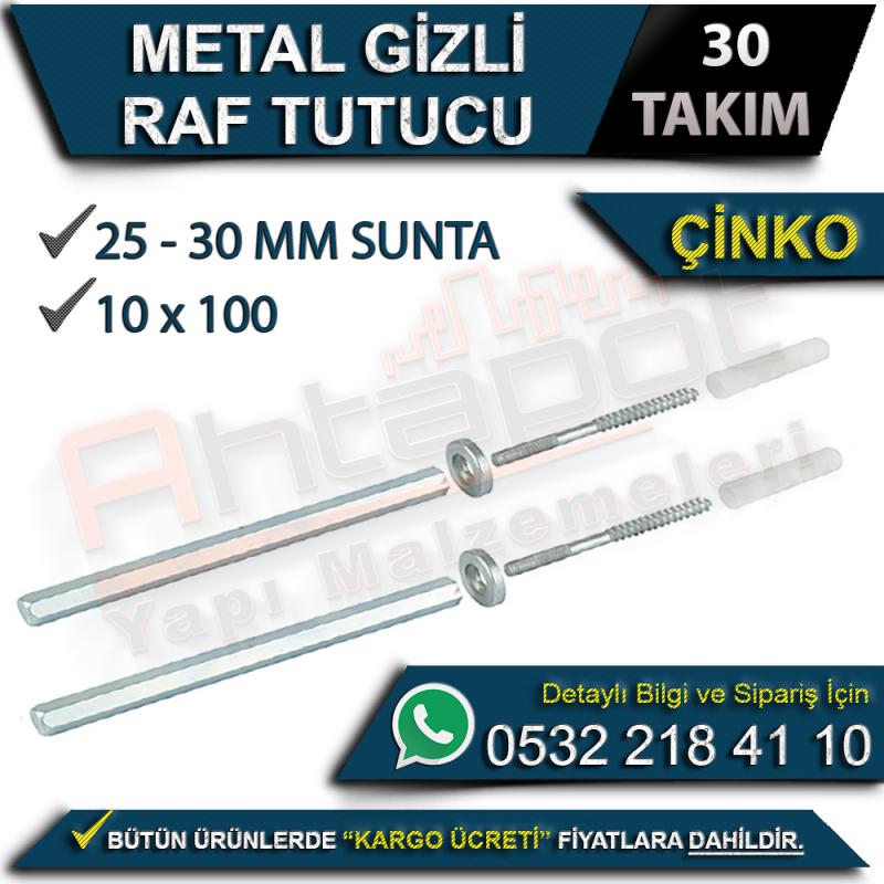 Metal Gizli Raf Tutucu 10x100 (30 Takım)