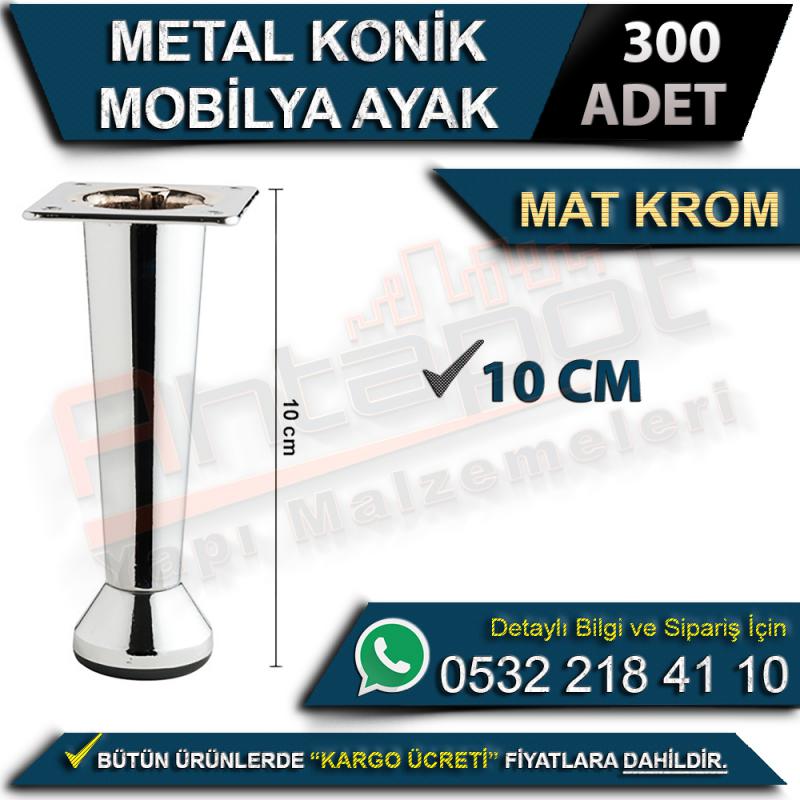 Metal Konik Mobilya Ayak 10 Cm Mat Krom (300 Adet)