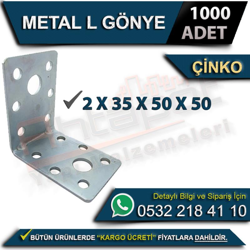 Metal L Gönye 2x35x50x50 Çinko (1000 Adet)