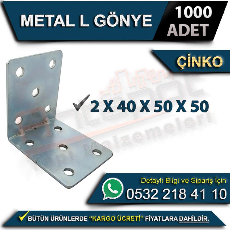 Metal L Gönye 2x40x50x50 Çinko (1000 Adet)