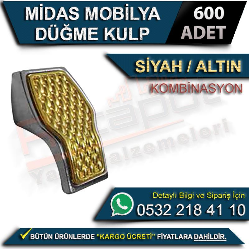Midas Mobilya Düğme Kulp Kombinasyon Siyah-Altın (600 Adet)