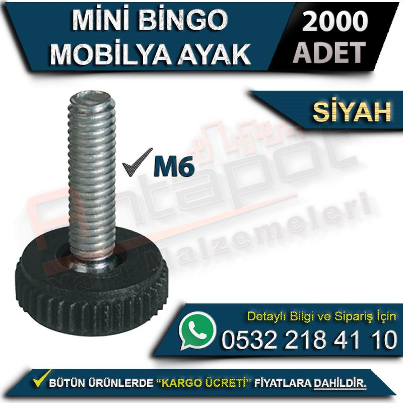 Mini Bingo Mobilya Ayak M6 Siyah (2000 Adet)