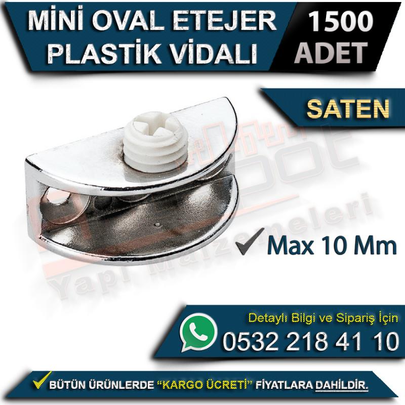 Mini Oval Etejer Plastik Vidalı (Max 10 Mm) Saten (1500 Adet)