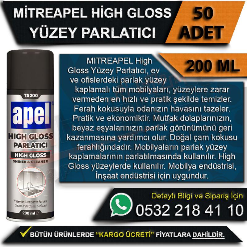MitreApel High Gloss Yüzey Parlatıcı 200 Ml (50 Adet)