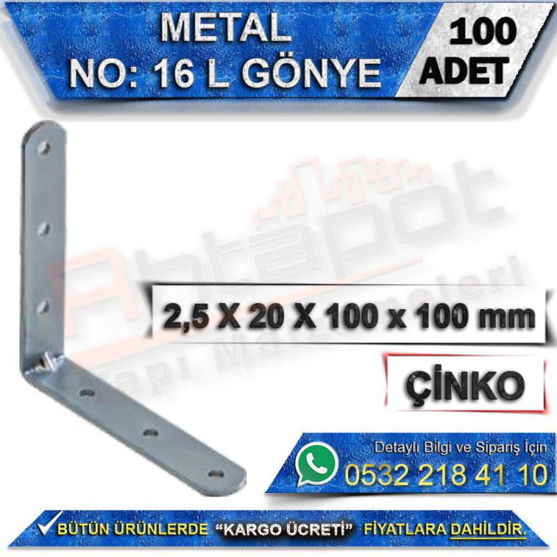 No: 16 L Gönye 2,5X20X100x100 mm (100 Adet)
