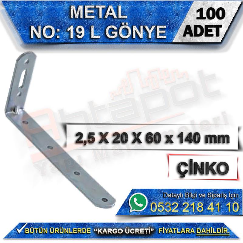 No: 19 L Gönye 2,5X20X60x140 mm (100 Adet)