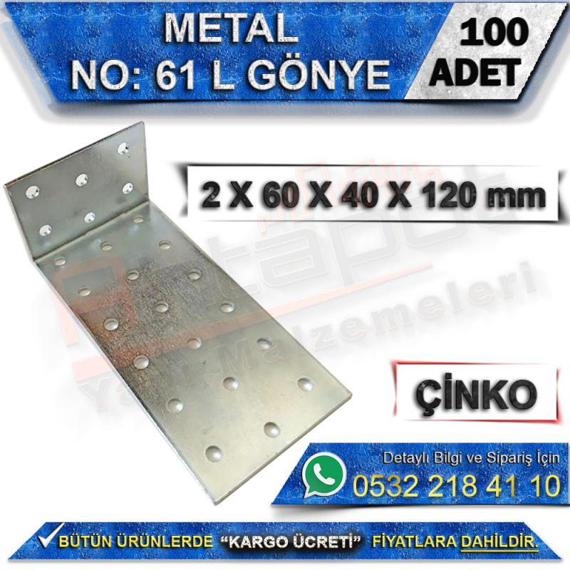 No: 61 L Gönye 2X60X40X120 mm (100 Adet)