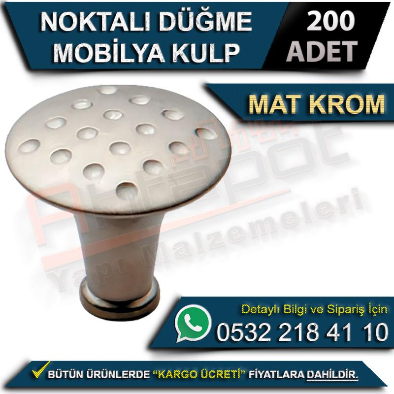Noktalı Düğme Mobilya Kulp Mat Krom (200 Adet)
