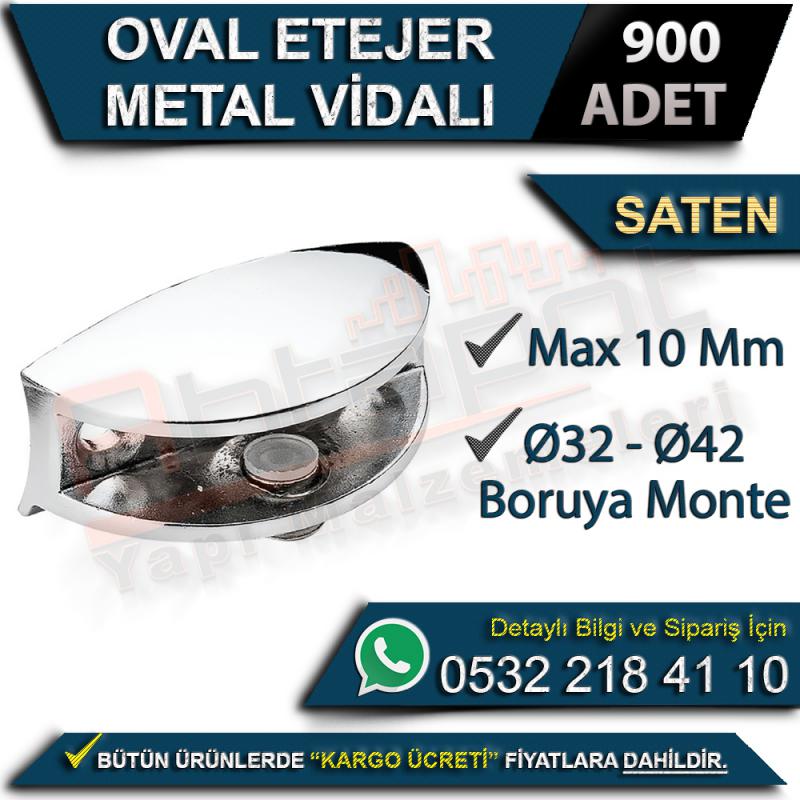 Oval Etejer Metal Vidalı (Ø32-Ø42 Boruya Monte Max 10 Mm) Saten (900 Adet)
