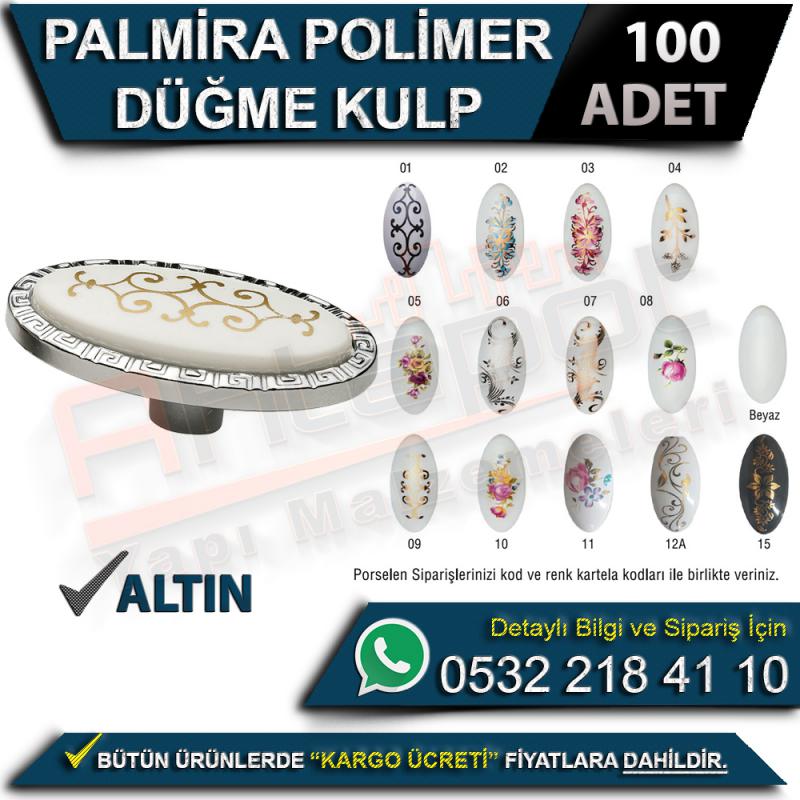 Palmira Polimer Düğme Kulp Altın (100 Adet)