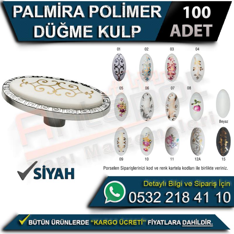 Palmira Polimer Düğme Kulp Siyah (100 Adet)