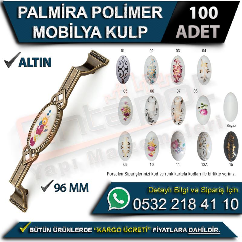 Palmira Polimer Mobilya Kulp 96 Mm Altın (100 Adet)