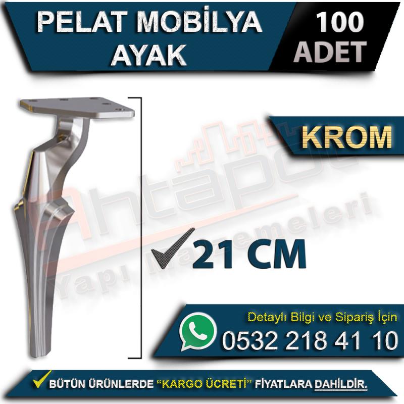 Pelat Mobilya Ayak 21 Cm Krom (100 Adet)