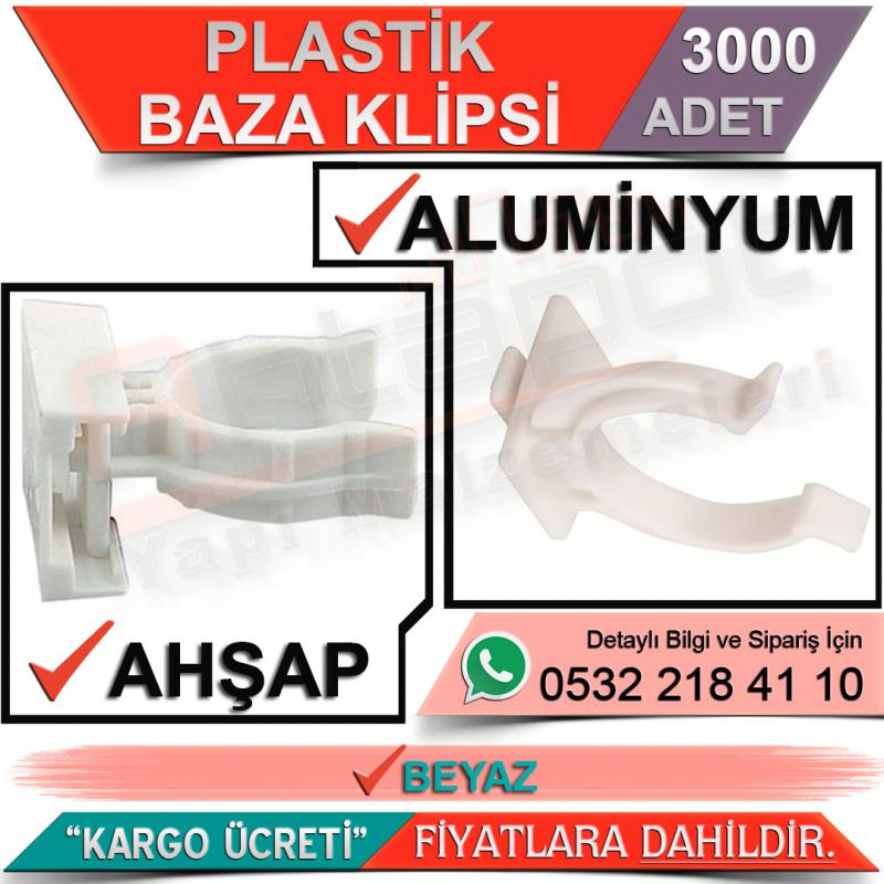 Plastik Baza Klipsi Alüminyum Beyaz (3000 Adet)