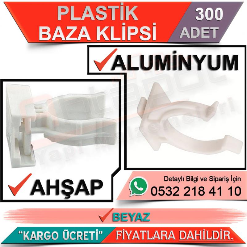 Plastik Baza Klipsi Alüminyum Beyaz (300 Adet)