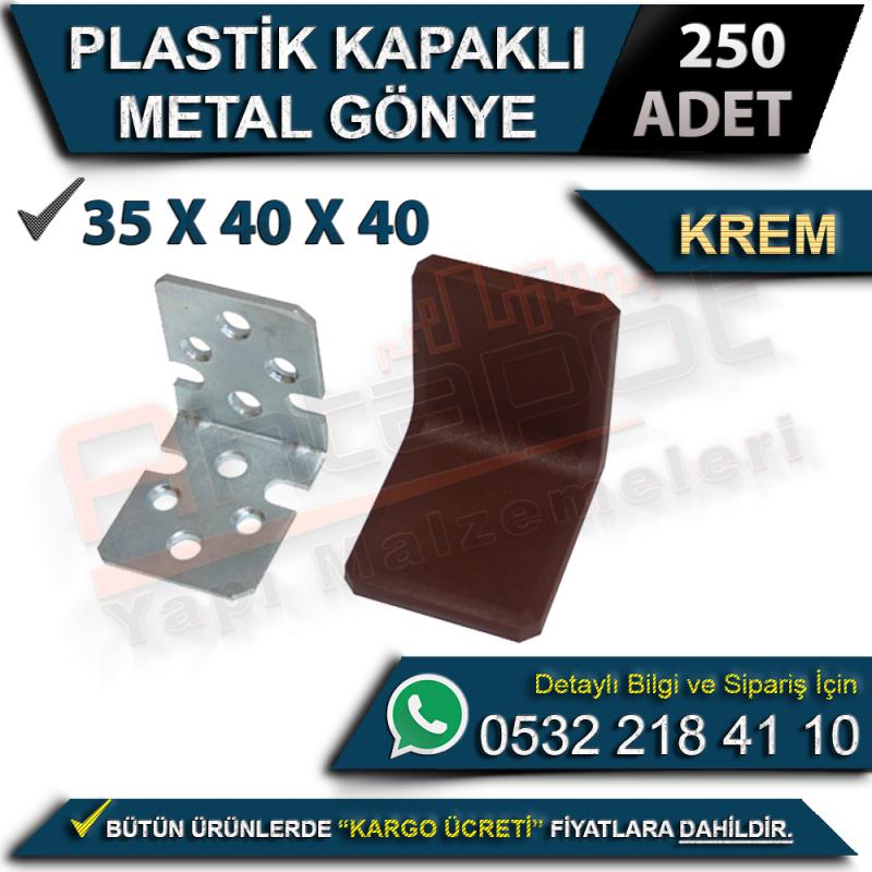 Plastik Kapaklı Metal Gönye 35x40x40 Krem (250 Adet)