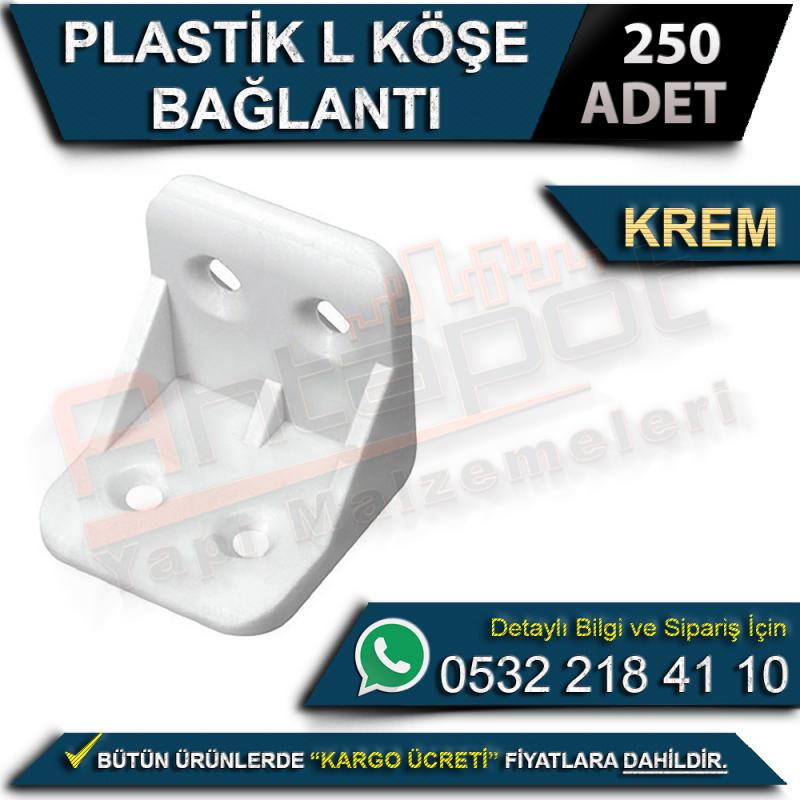 Plastik L Köşe Bağlantı Krem (250 Adet)