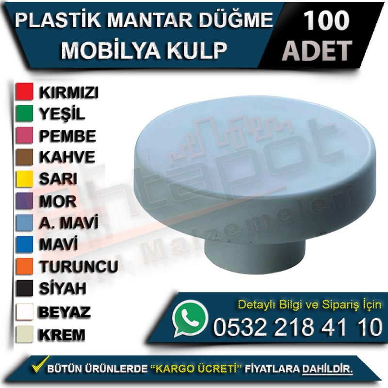 Plastik Mantar Düğme Mobilya Kulp (100 Adet)