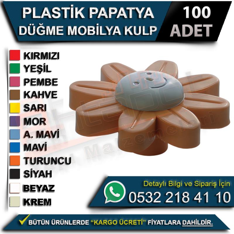Plastik Papatya Düğme Mobilya Kulp (100 Adet)