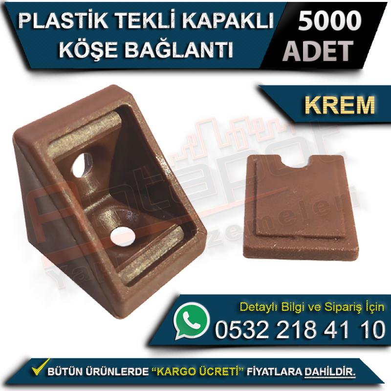 Plastik Tekli Kapaklı Köşe Bağlantı Krem (5000 Adet)