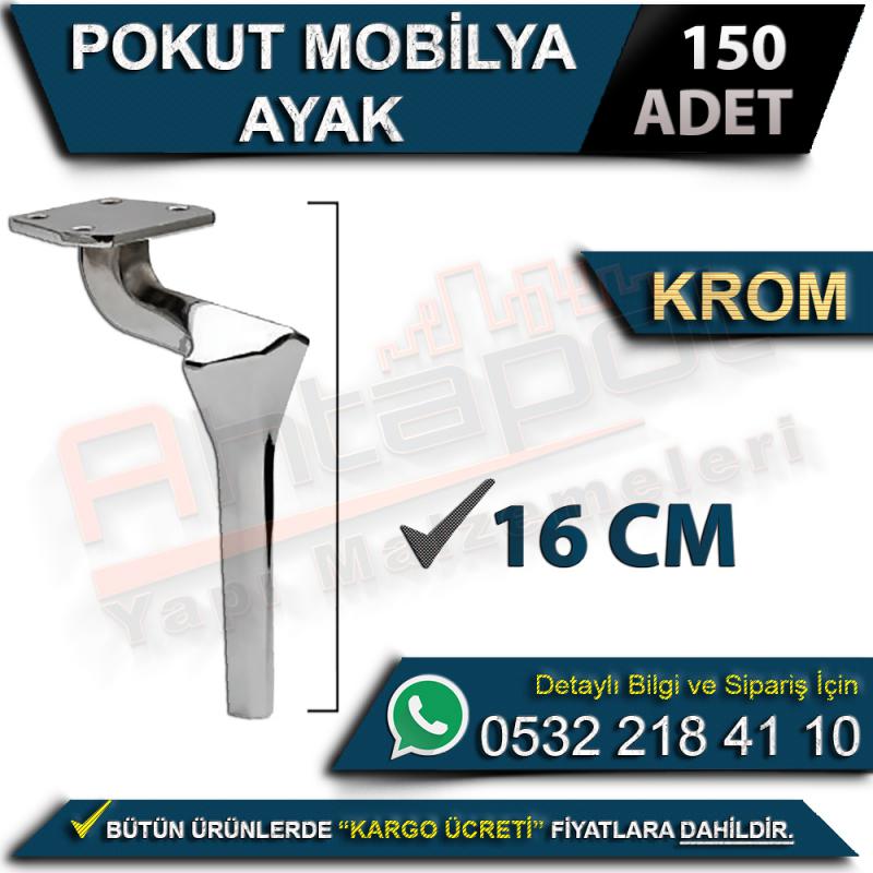 Pokut Mobilya Ayak 16 Cm Krom (150 Adet)