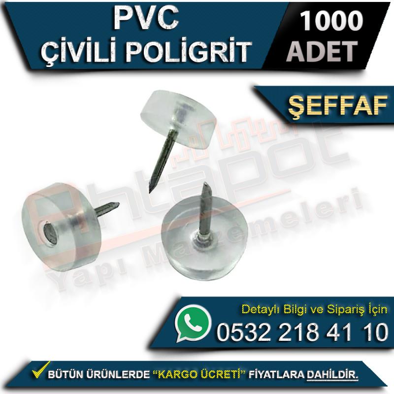 PVC Çivili Poligrit Şeffaf (1000 Adet)
