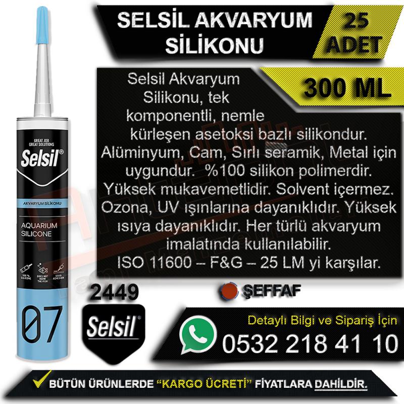 Selsil Akvaryum Silikonu 300 Ml Şeffaf (25 Adet)