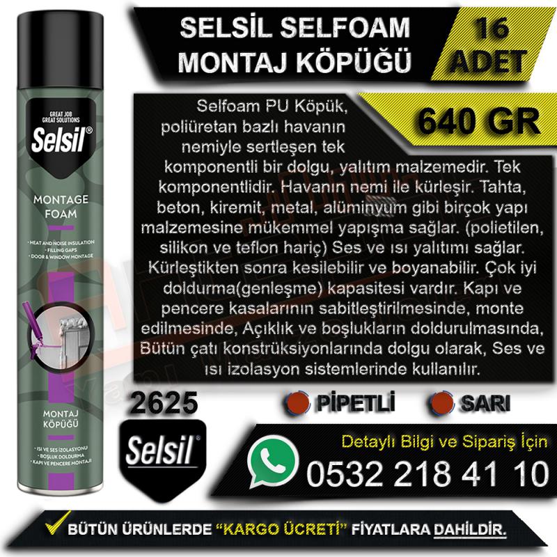 Selsil Selfoam Montaj Köpüğü 640 Gr Pipetli (16 Adet)