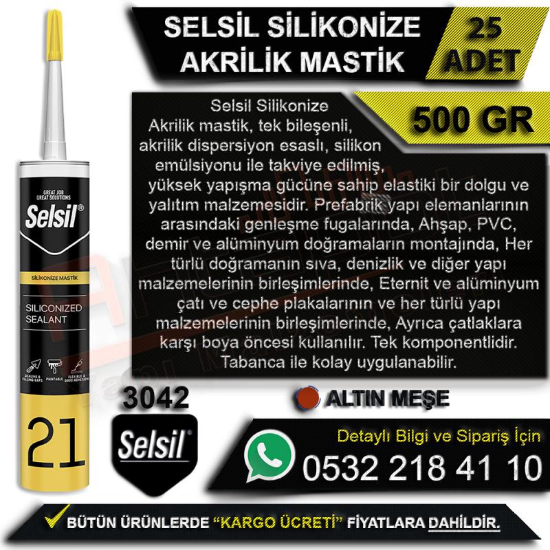 Selsil%20Silikonize%20Akrilik%20Mastik%20500%20Gr%20Altın%20Meşe%20(25%20Adet)