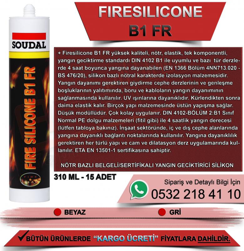Soudal Firesilicone B1 Fr Yangına Dayanıklı Silikon 300 ML (15 Adet)