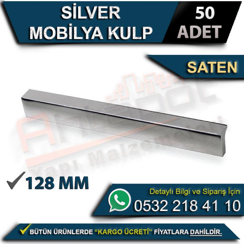 Silver Mobilya Kulp Saten 128 Mm (50 Adet)