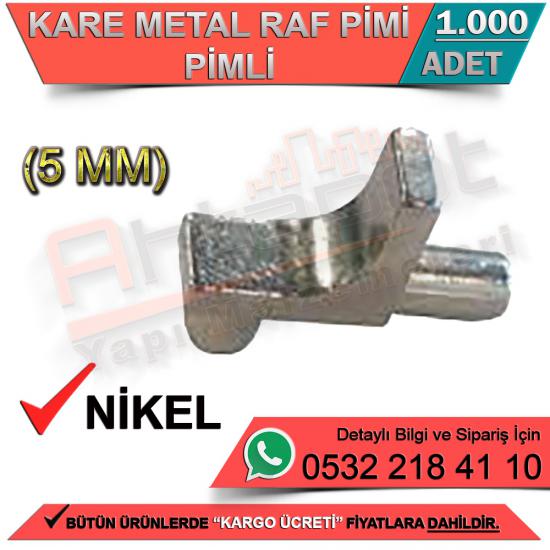 Kare Metal Raf Pimi Pimli 5mm Nikel (1000 Adet)