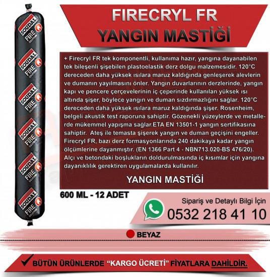 Soudal Fırecryl Fr Akrilik Yangına Dayanıklı Mastik Beyaz 600 Ml