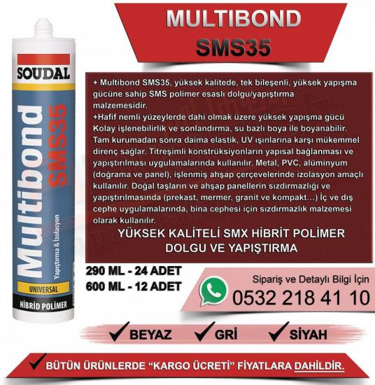 Soudal Multibond Sms 35 Polimer Mastik Siyah 290 Ml