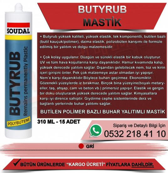 Soudal Butyrub Mastik Gri 300 Ml