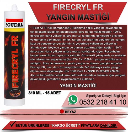 Soudal Fırecryl Fr Akrilik Yangına Dayanıklı Mastik Beyaz 310 Ml