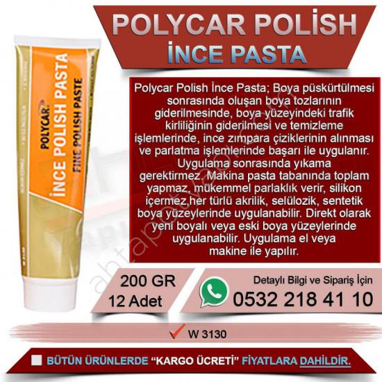 Politek Polycar İnce Polish Pasta 200 Gr Tüp (12 Adet)