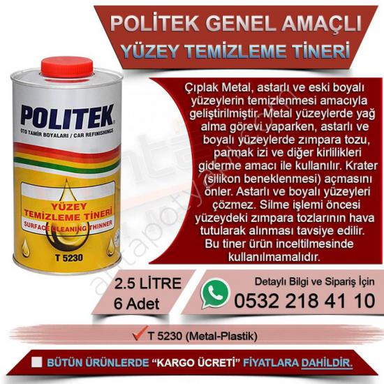 Politek Yüzey Temizleme Tineri 2,5 Lt (6 Adet)