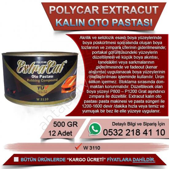 Politek Polycar Extracut Kalın Oto Pastası - 500 Gr (12 Adet)