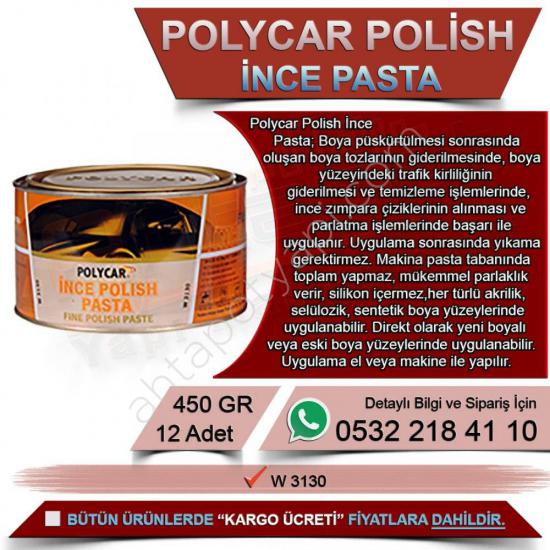 Politek Polycar İnce Polish Pasta 450 Gr (12 Adet)
