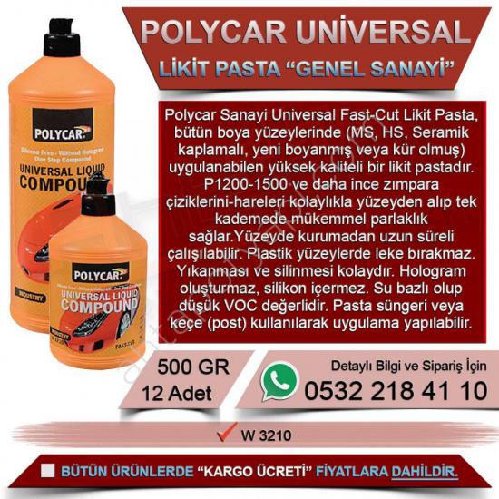 Politek Polycar Universal Likit Pasta 500 Gr / Genel Sanayi (12 Adet)