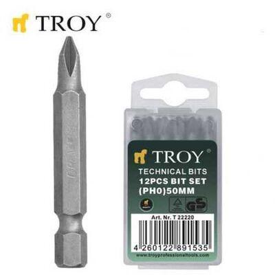 Troy 22222 Bits Uç Seti (PH2x50 Mm 12 Adet)