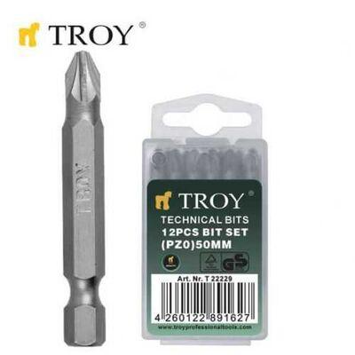 Troy 22229 Bits Uç Seti (PZ0x50 Mm 12 Adet)