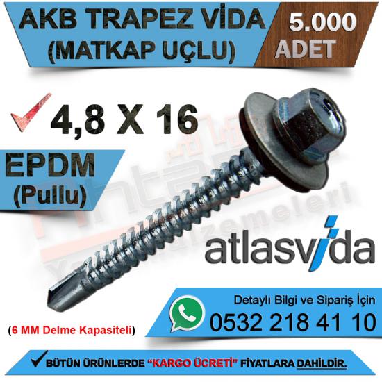 Atlas Trapez Vidası Matkap Uçlu Akb 4,8X16 Dın 7504-K (5.000 Adet)