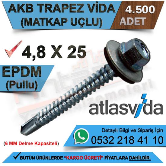 Atlas Trapez Vidası Matkap Uçlu Akb 4,8X25 Dın 7504-K (4.500 Adet)