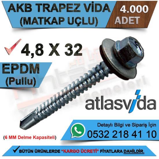 Atlas Trapez Vidası Matkap Uçlu Akb 4,8X32 Dın 7504-K (4.000 Adet)