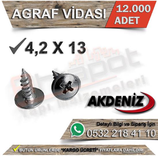 Akdeniz Agraf Vidası 4,2X13 (12.000 Adet), Akdeniz Agraf Vidası 4.2X13, Akdeniz, Agraf, Vidası, 4.2X13, Akdeniz Agraf Vidası, Agraf Vidası, Akdeniz Vida