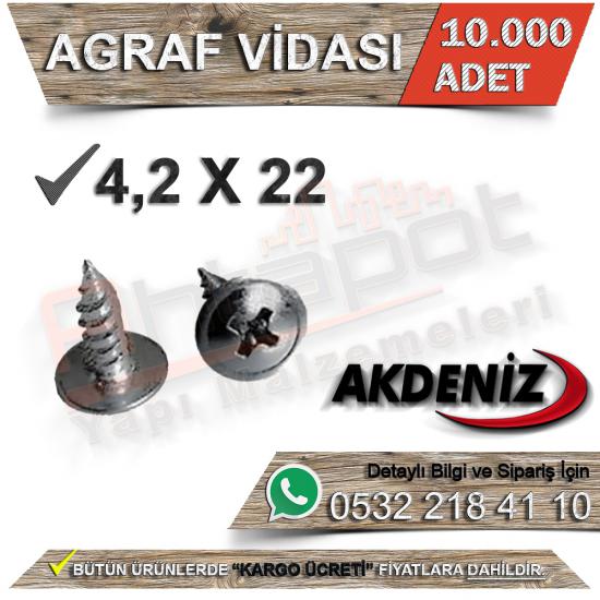 Akdeniz Agraf Vidası 4,2X22 (10.000 Adet), Akdeniz Agraf Vidası 4.2X22, Akdeniz, Agraf, Vidası, 4.2X22, Akdeniz Agraf Vidası, Agraf Vidası, Akdeniz Vida