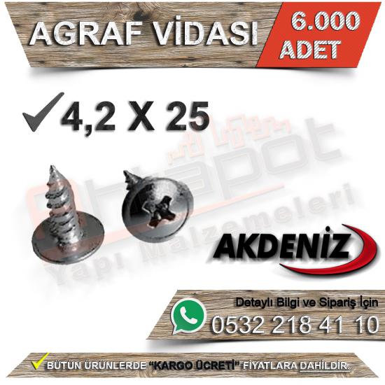 Akdeniz Agraf Vidası 4.2X25 (6.000 Adet), Akdeniz Agraf Vidası 4.2X25, Akdeniz, Agraf, Vidası, 4.2X25, Akdeniz Agraf Vidası, Agraf Vidası, Akdeniz Vida