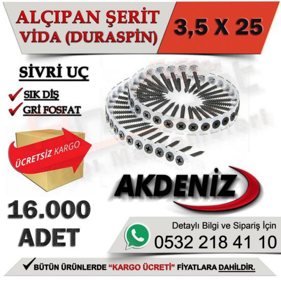 Akdeniz Alçıpan Vidası Sık Dişli 3,5X25 (16.000 Adet), Akdeniz Alçıpan Vidası Sık Dişli 3,5X25, Akdeniz, Alçıpan, Vidası, Sık, Dişli, 3,5X25, Alçıpan Vidası Sık Dişli, Alçıpan Vidası, Akdeniz Alçıpan